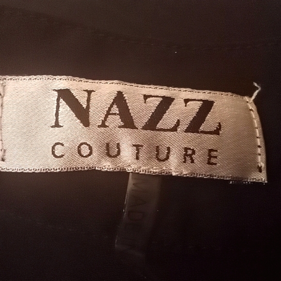 Nazz Couture Blouse, Women, Roll Tab Sleeve, 1/2 BttnUp, Black,Pckt, see thru, L - Picture 2 of 11